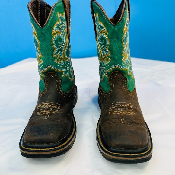 Georgia Boot Brown and Turquoise Kids' Boots - Picture 3 of 10